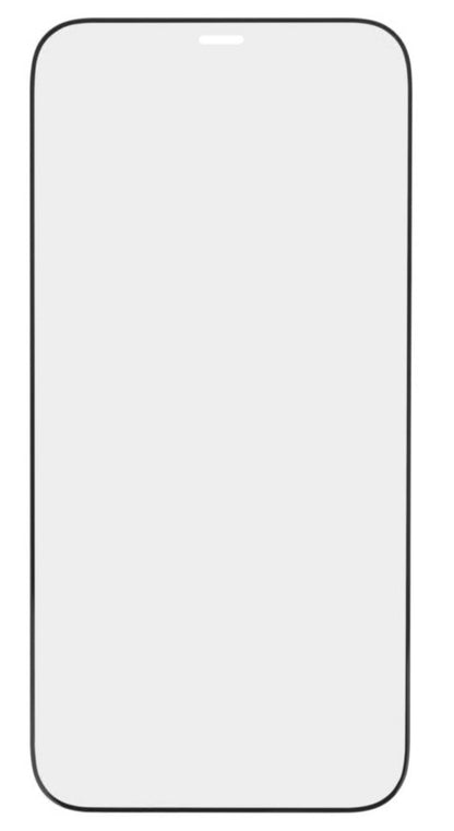 Stregtegning af smartphone med afrundede kanter, blank skærm forfra til Elite Extreme Curved Skærmbeskyttelse iPhone 12/12 Pro.