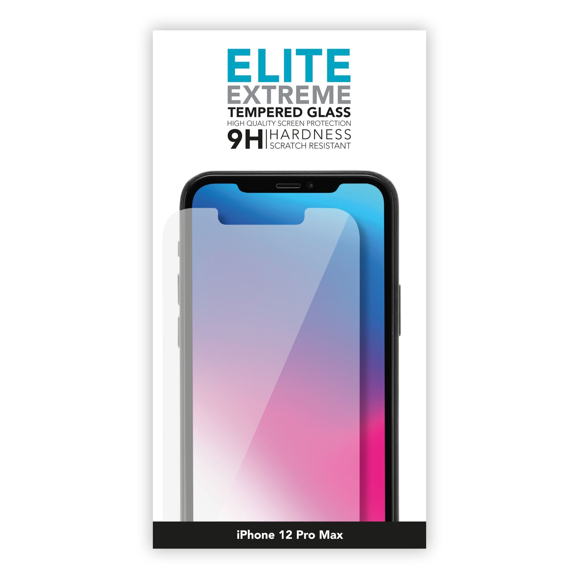 Skærmbeskyttelse til iPhone 12 Pro Max 9H ridsefast glas delvis skærmdækning.