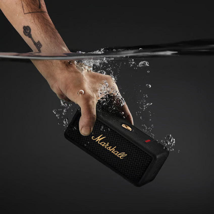 Marshall Emberton III Bluetooth-højttaler, Black and Brass