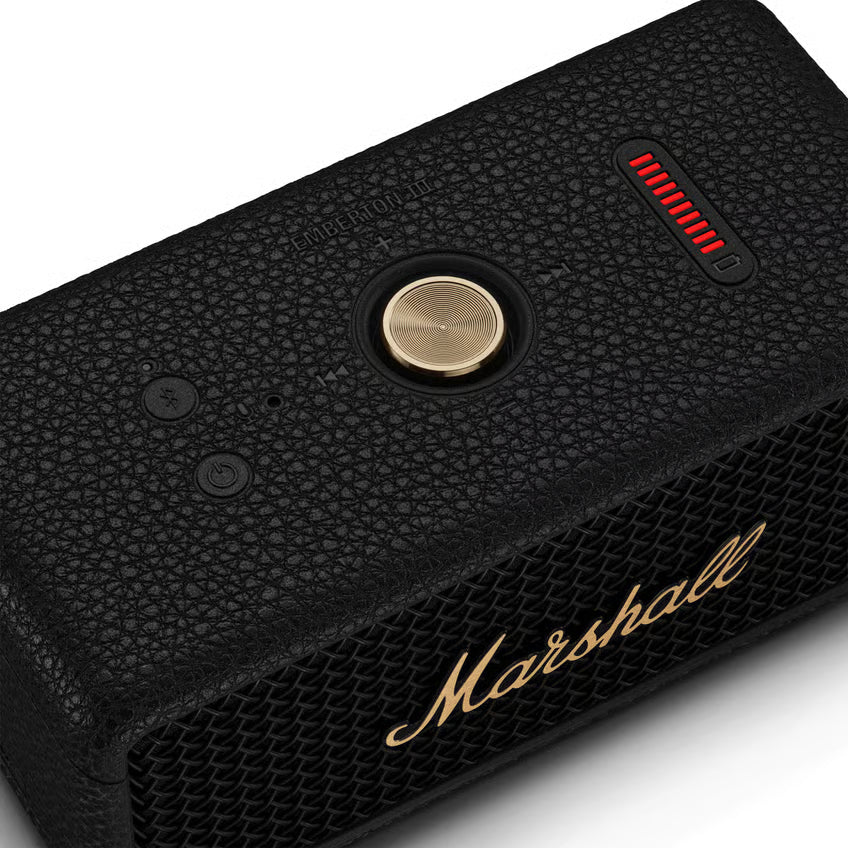 Marshall Emberton III Bluetooth-højttaler, Black and Brass