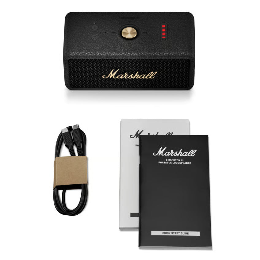 Marshall Emberton III Bluetooth-højttaler, Black and Brass