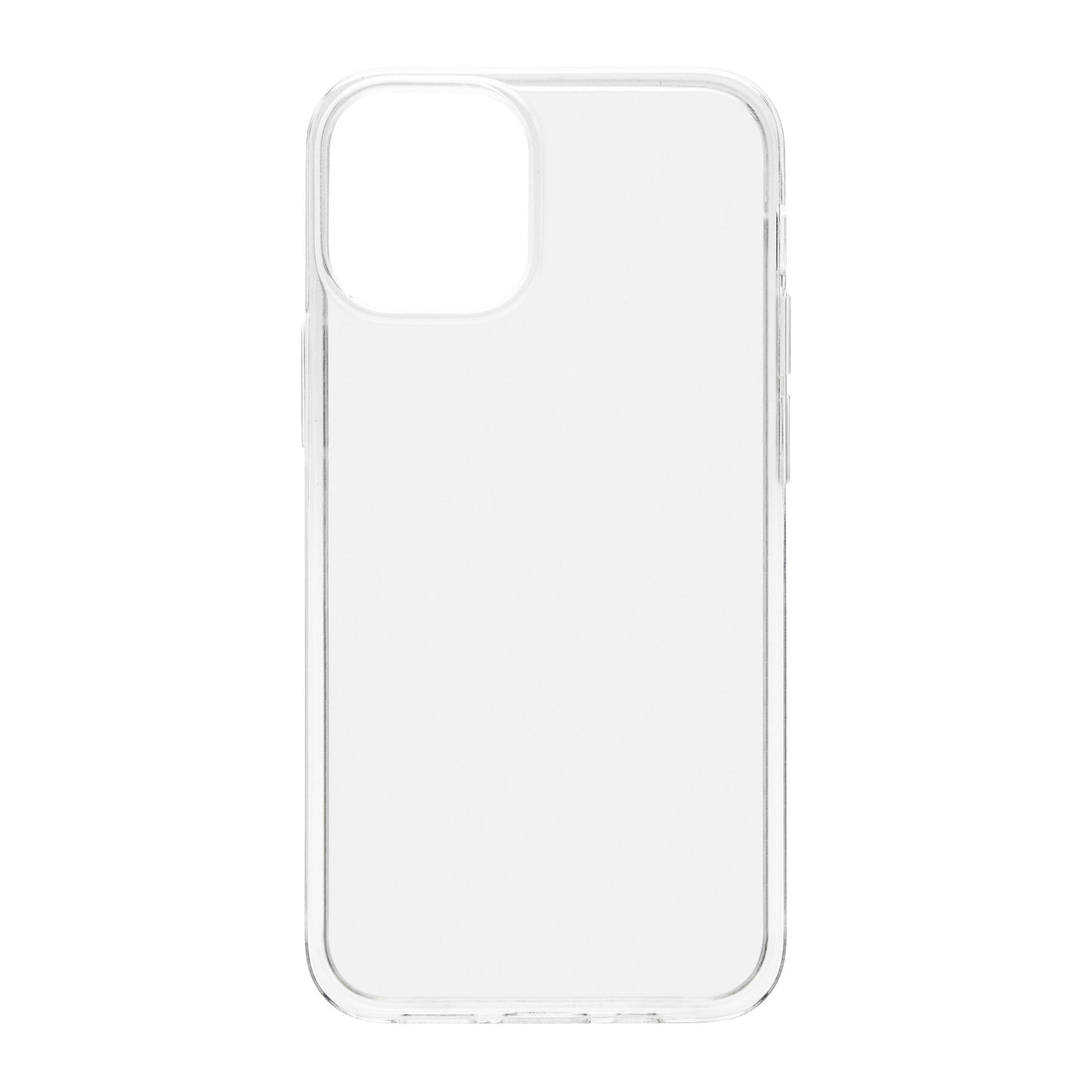 Second skin 2.0 klar TPU mobilcover til iPhone 12 Mini set bagfra, transparent og fleksibelt design.