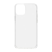 Second skin 2.0 klar TPU mobilcover til iPhone 12 Mini set bagfra, transparent og fleksibelt design.