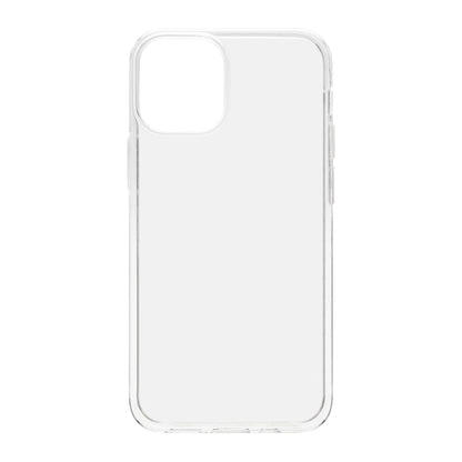 Second skin 2.0 klar TPU mobilcover til iPhone 12 Mini set bagfra, transparent og fleksibelt design.