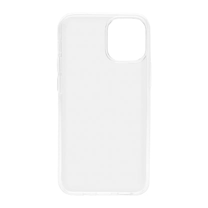 Linocell Second Skin 2.0 gennemsigtigt TPU-cover til iPhone 12 Mini med afrundede kanter og stort kamerahak Klar.