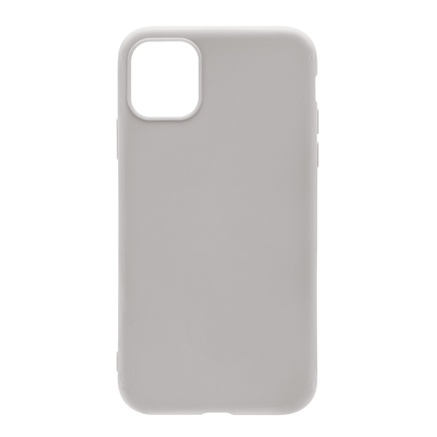 Linocell Second Skin 2.0 TPU-cover til iPhone 12/12 Pro, lys grå, afrundede kanter, antibakteriel, stor kameralinseåbning.