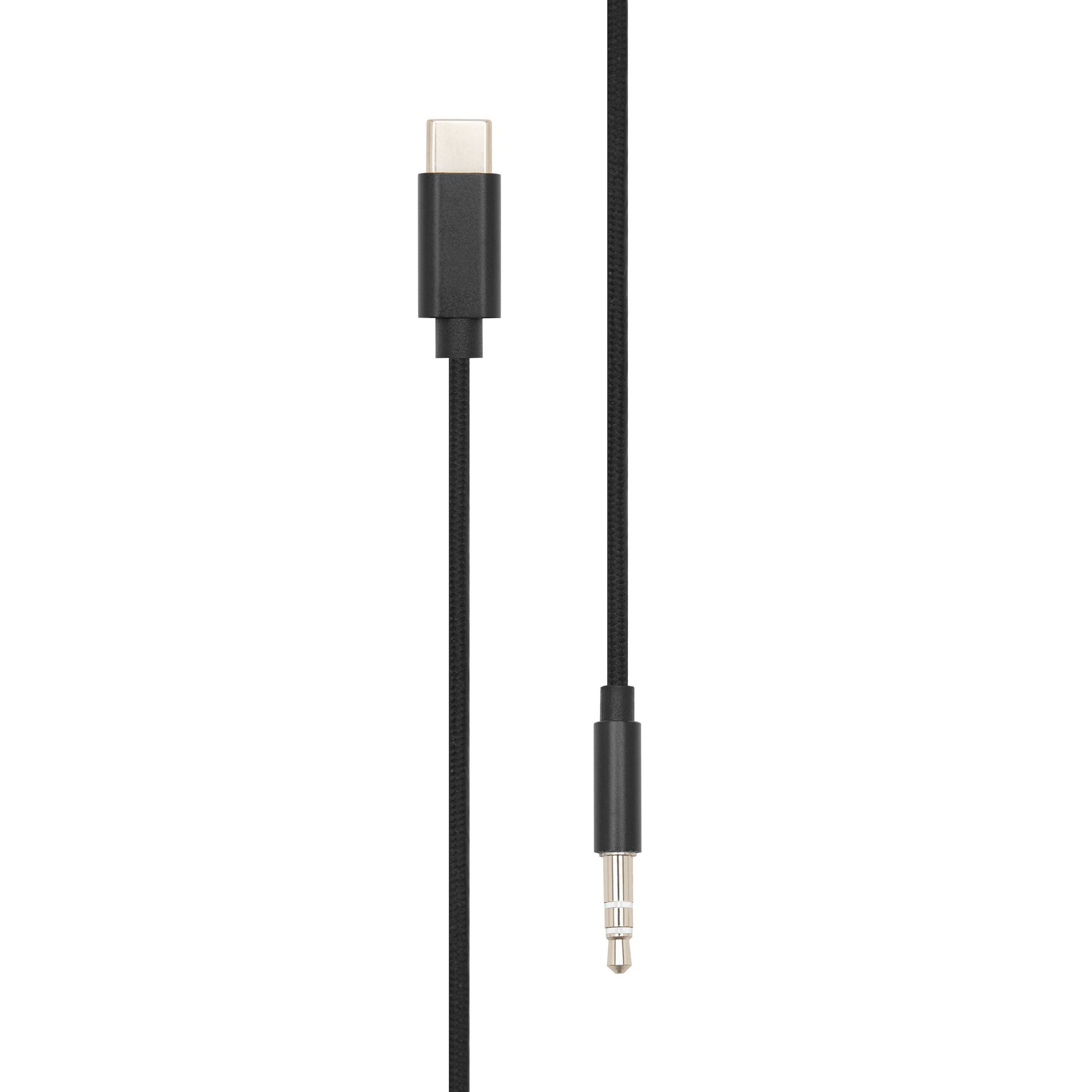 Linocell USB-C til 3,5 mm kabel 1 m sort, USB-C han til 3,5 mm jack han med indbygget DAC.