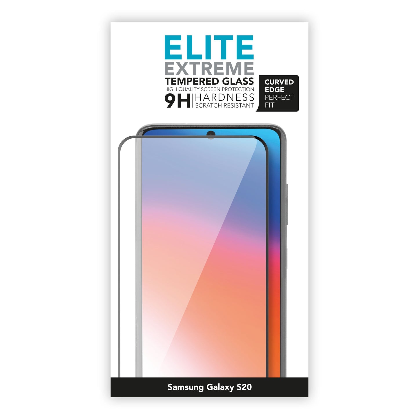 Linocell Elite Extreme Curved skærmbeskyttelse til Galaxy S20 med 9H hårdhed, buede kanter, perfekt pasform, ridsebeskyttelse.