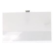 Plastlomme til navneskilt 50-pakke, blank hvid med metalklip, passer til 90 x 54 mm navneskilte.