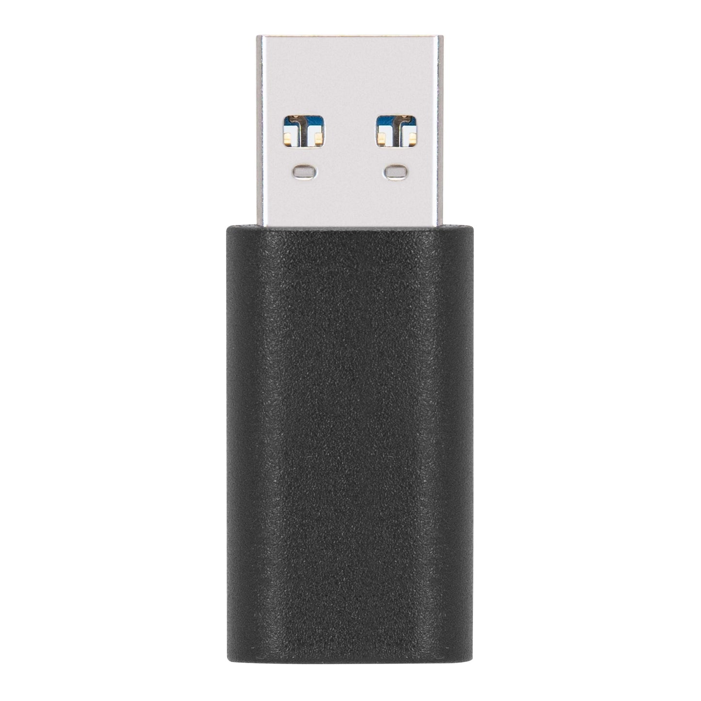Plexgear USB-A til USB-C adapter sort, sølv stik, 10 Gb/s overførsel, USB 3.2 support.