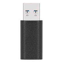 Plexgear USB-A til USB-C adapter sort, sølv stik, 10 Gb/s overførsel, USB 3.2 support.