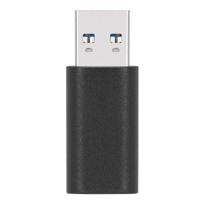 Plexgear USB-A til USB-C adapter sort, sølv stik, 10 Gb/s overførsel, USB 3.2 support.