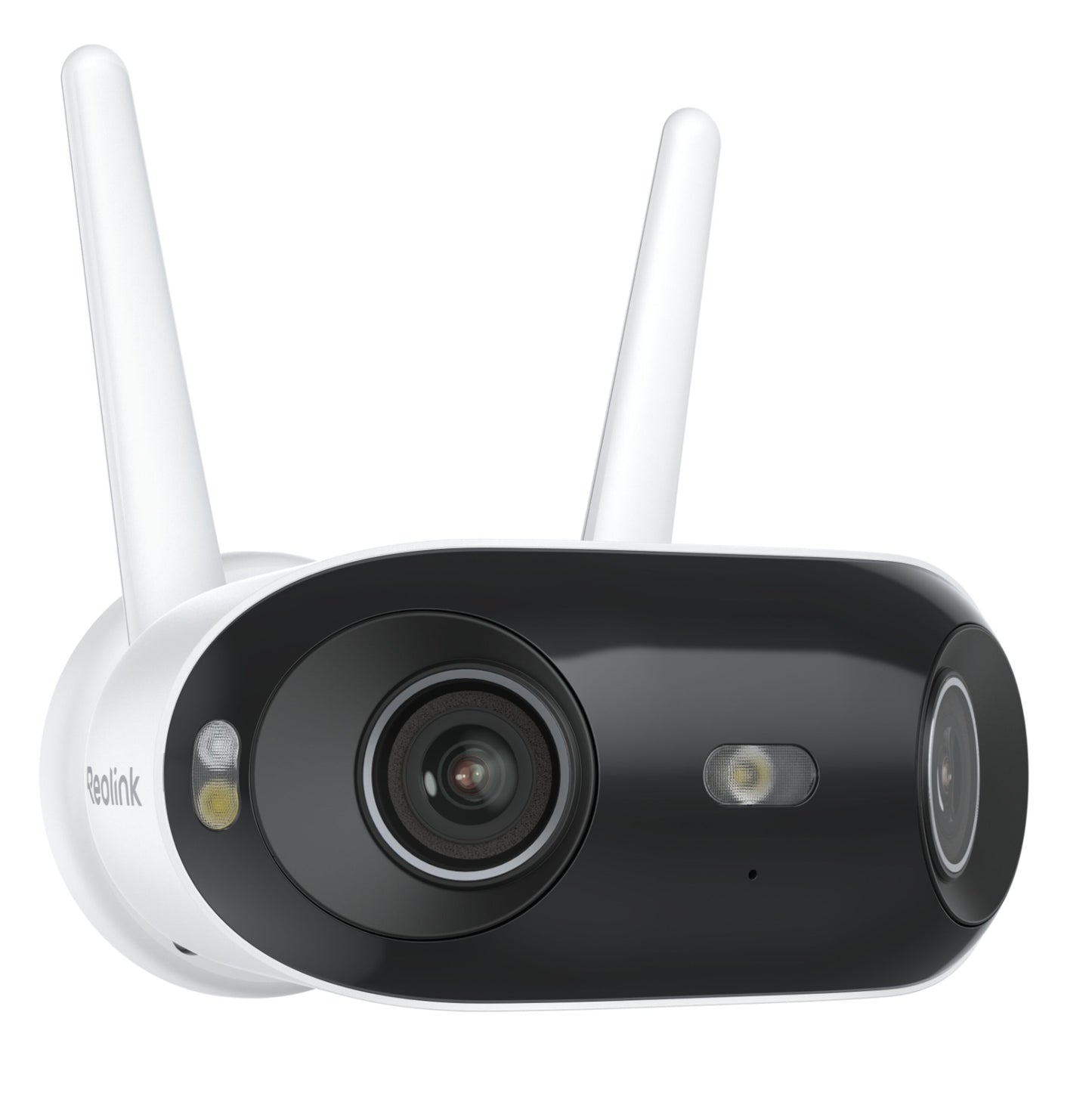 REOLINK Reolink Elite WiFi 4K 180° overvågningskamera med to antenner, sort front og synlige linser, 180° synsfelt, AI-detektering.