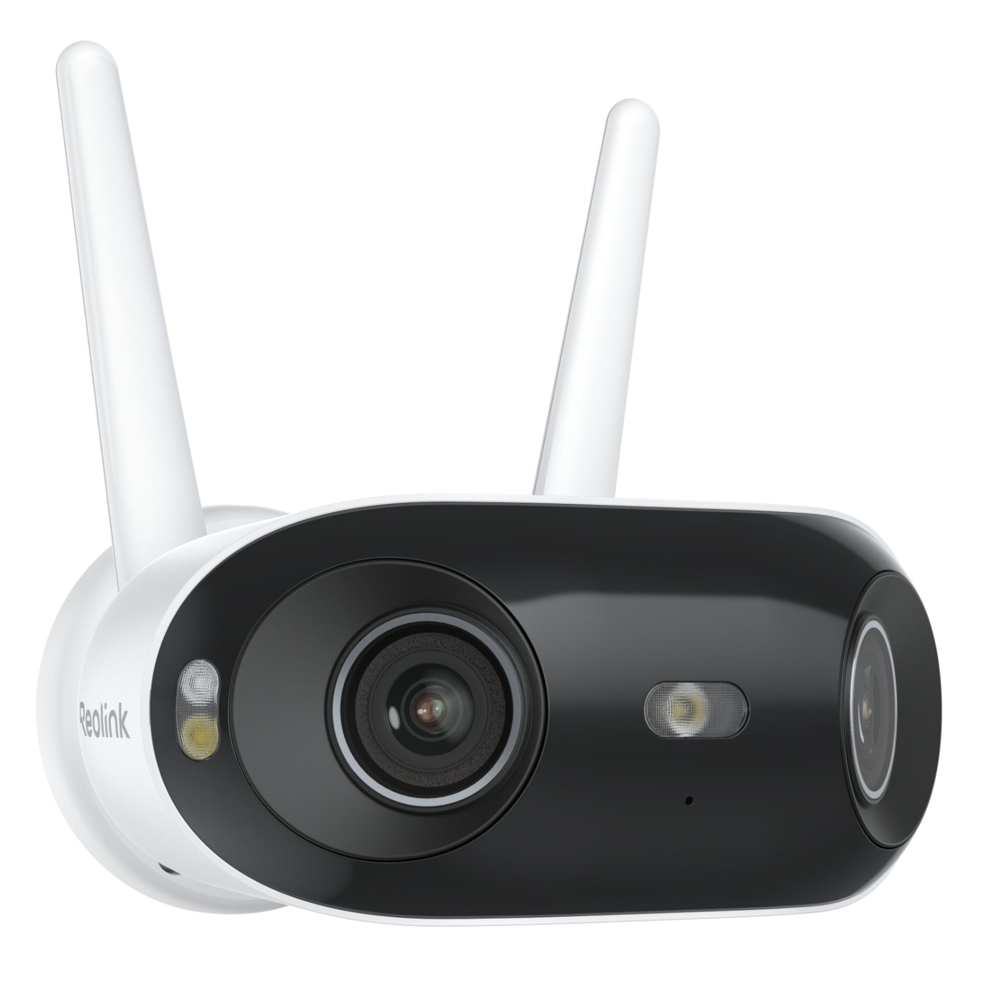 REOLINK Reolink Elite WiFi 4K 180° overvågningskamera med to antenner, sort front og synlige linser, 180° synsfelt, AI-detektering.