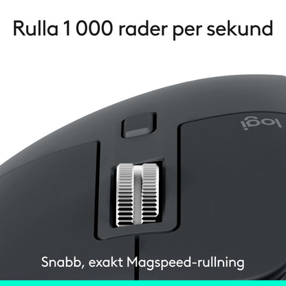 Logitech MX Master 3s trådløs computermus, Grafit, Bluetooth-udgave