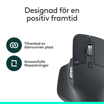 Logitech MX Master 3s trådløs computermus, Grafit, Bluetooth-udgave