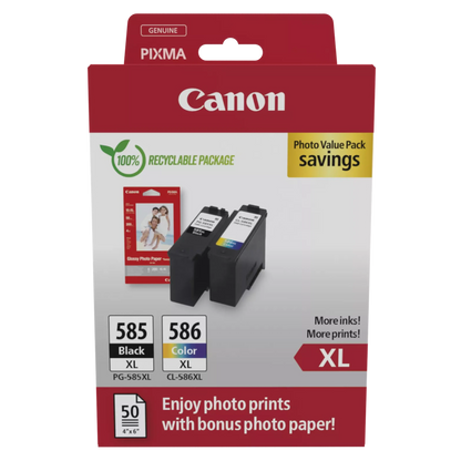 Canon PG-585XL/CL-586XL blækpatroner med fotopapir