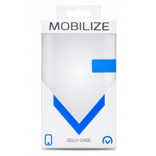 MOBILIZE Gelly-etui til iPhone 12 mini, klar, TPU-etui leveres i hvid/blå emballage med V-design og logo, MagSafe-kompatibelt.