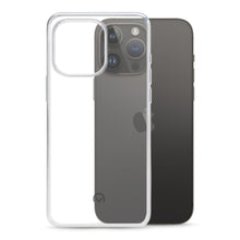 Gelly-etui til iPhone 14 Pro Max – klart, gennemsigtigt TPU-etui ved siden af en sort iPhone med tre kameraer og Apple-logoet.