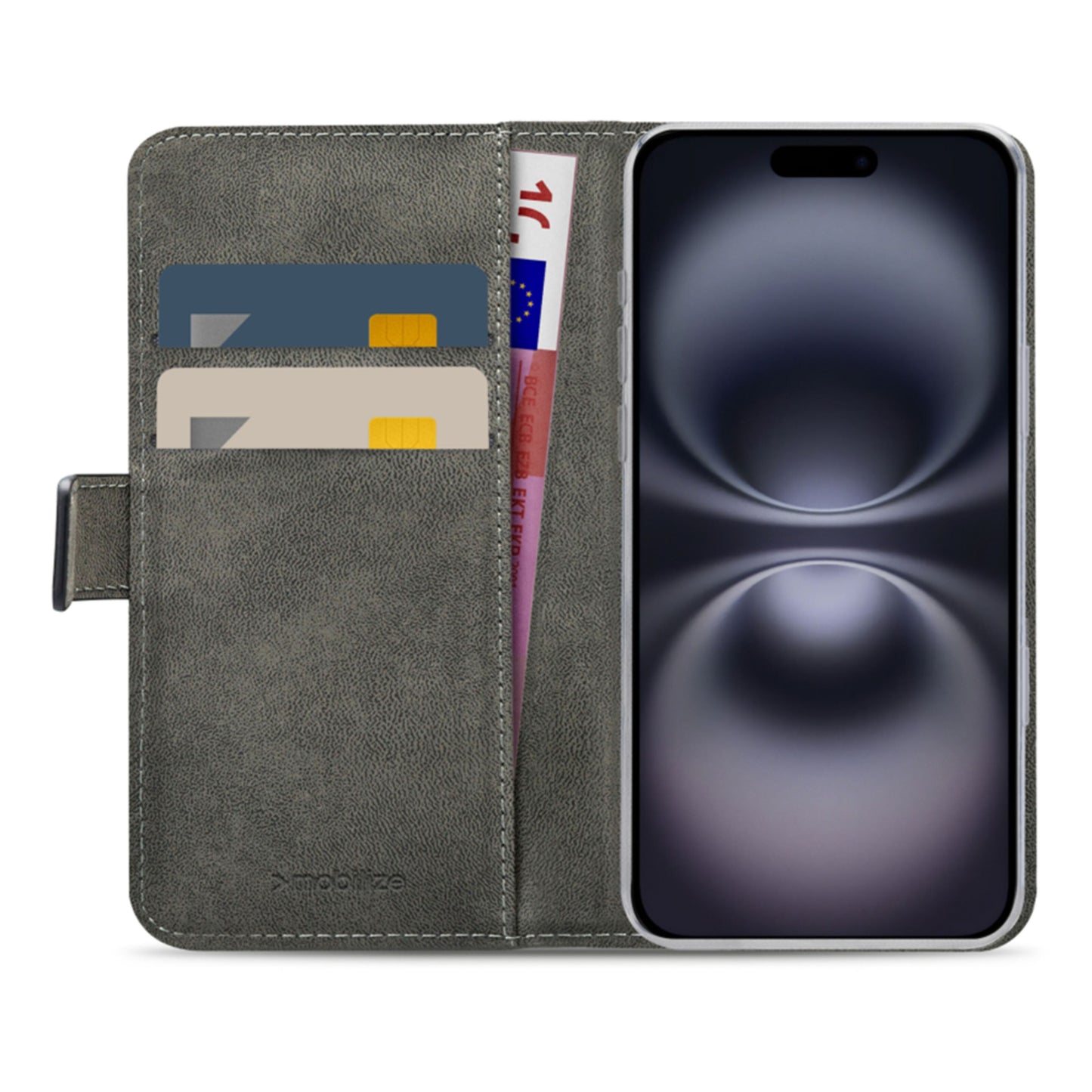 Mobilize Classic Gelly Wallet Book Case til iPhone 16 Plus, Sort
