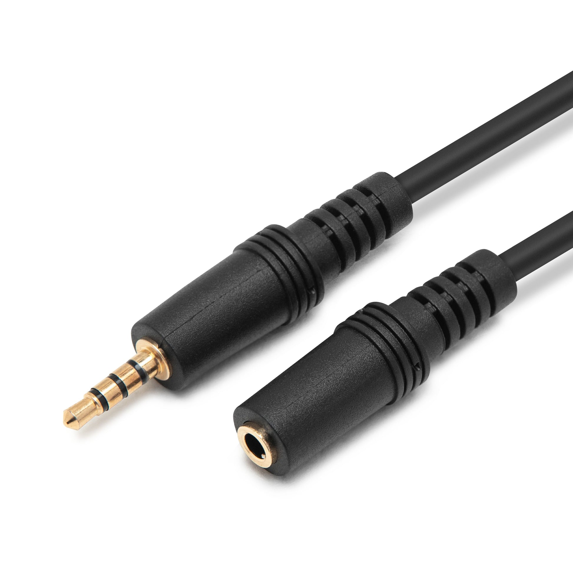 Luxorparts forlængerledning 2,0 m sort med guldbelagte 3,5 mm han- og hunstik.