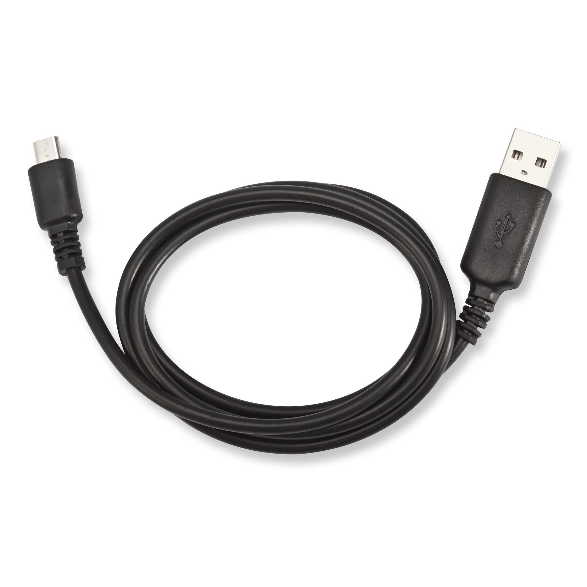 Linocell Micro-USB-kabel 2 m sort med USB-A til micro-USB-stik, leveres løst oprullet.