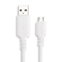 Linocell Micro-USB-kabel 1 m hvid, USB-A til Micro-USB, begge stik synlige, understøtter USB 2.0 opladning/data.