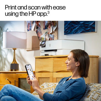 HP Envy Photo 7230 alt-i-en-printer hvid, trådløs smartphone-print og scanning, automatisk dobbeltsidet print.