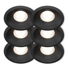 Plejd Downlight Deep DWN-02 6-pack runde sorte spots, justerbar farvetemperatur, stærkt hvidt lys, smart home integration.