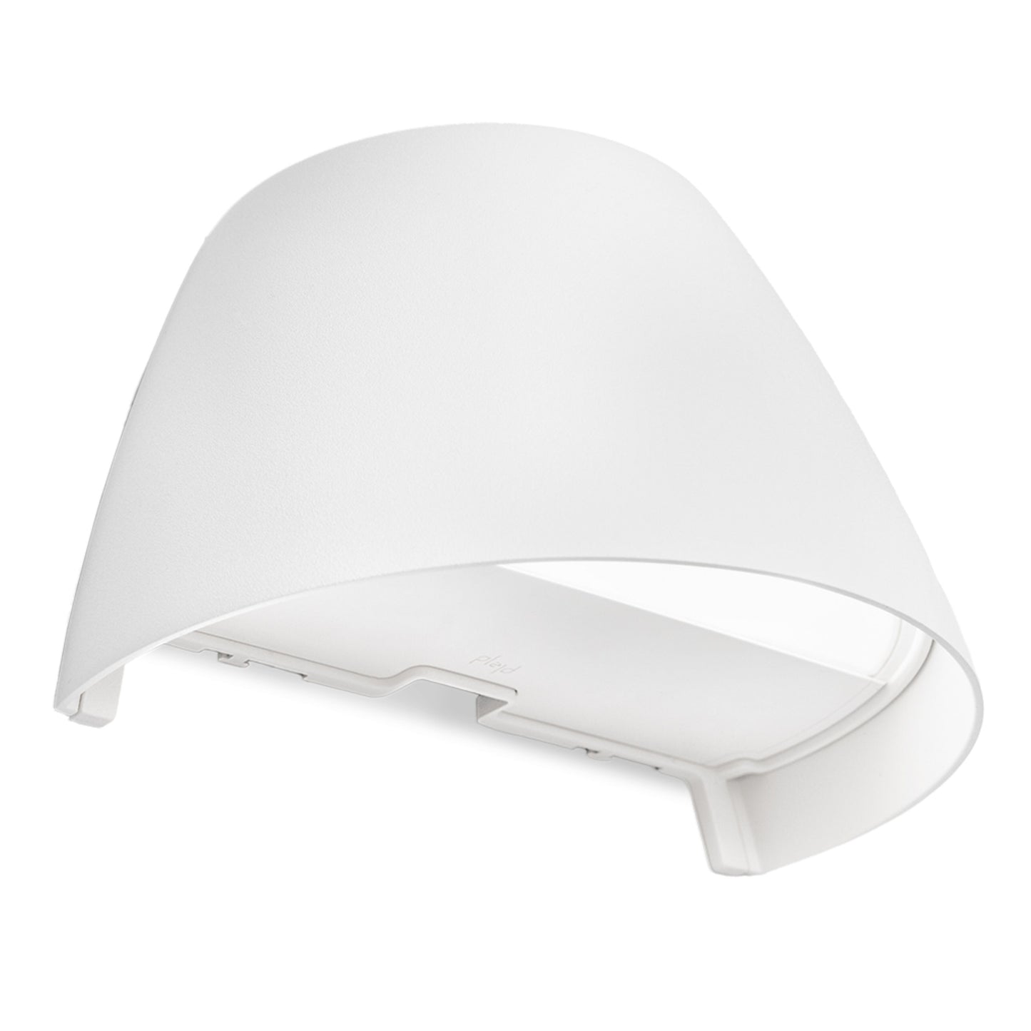 Plejd Smart vægarmatur OUT-02 udendørs, buet lampe, åben bund/cutout, hvid.