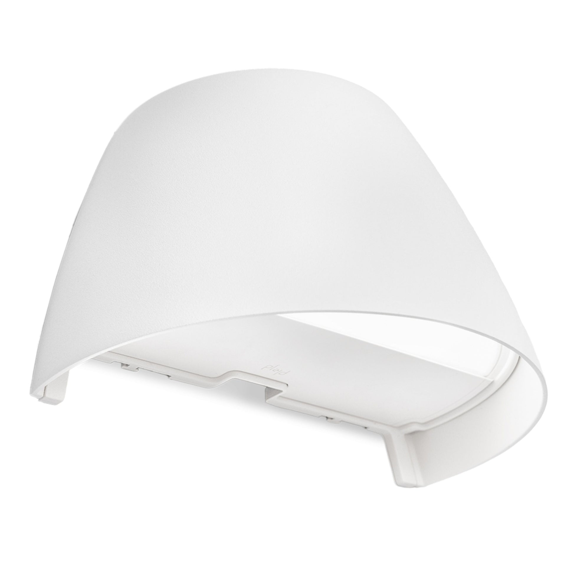Plejd Smart vægarmatur OUT-02 udendørs, buet lampe, åben bund/cutout, hvid.