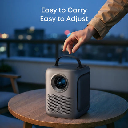 Nebula P1i smart bærbar projektor sort med vendbare højttalere, justerbar hank, Full HD, "Easy to Carry, Easy to Adjust.