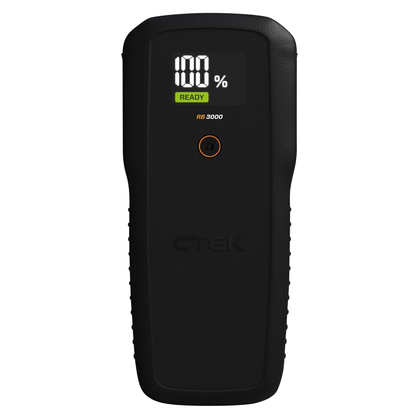 CTEK RB 3000 Startbooster 59,2 Wh sort håndholdt med digitalt display 100 READY i grønt, enkelt knap, greb, til 12V starthjælp.
