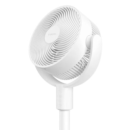 Xiaomi Smart stående luftcirkulationsventilator med cirkulært gitter, justerbar vippefunktion, touch-betjening og styring via Mi Home-appen.