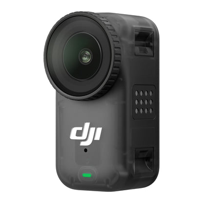 DJI Osmo Nano sort actionkamera 128GB med 4K kamera, bred linse, LED-indikator, DJI-logo og magnetisk montering.
