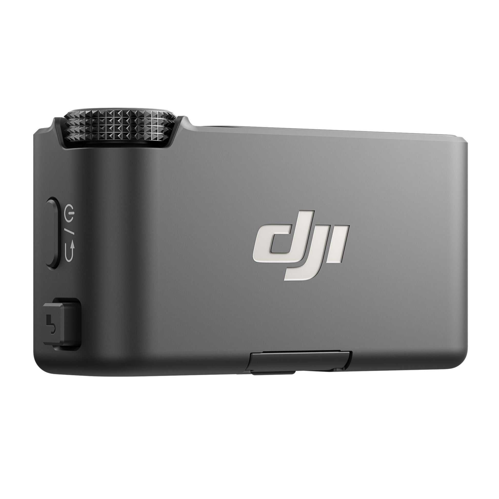DJI Mic 3 Receiver trådløs mikrofonmodtager 1 RX, sort, rektangulær med tekstureret drejehjul, to sideknapper og DJI-logo.
