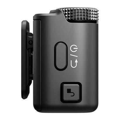 DJI Mic 3 Receiver trådløs mikrofonmodtager 1 RX sort, tekstureret drejeknap, power- og sideknapper samt clip.