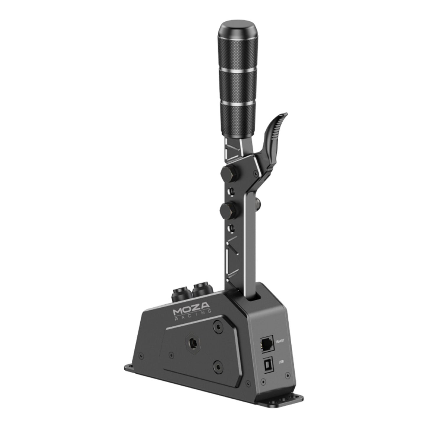 MOZA Racing SGP sekventiel shifter, sort, metalhåndtag, kontaktløs Hall sensor, knapper og solid base.