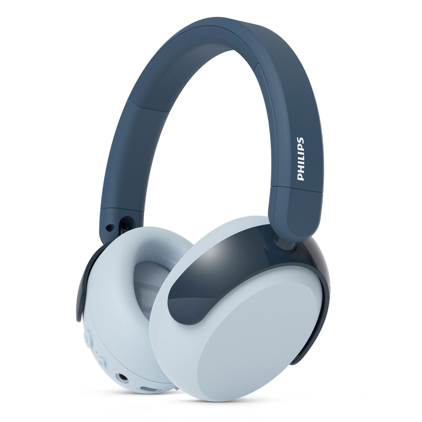 Philips 5000-serien trådløse over-ear børnehøretelefoner blå, adaptiv støjreduktion, bløde ørepuder, volumenbegrænset.