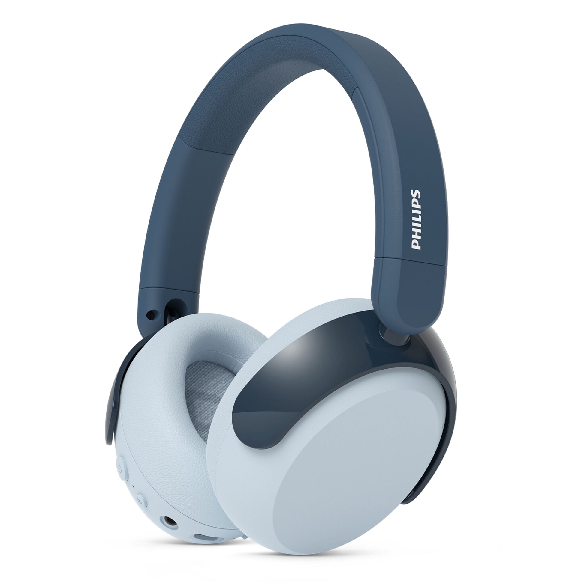 Philips 5000-serien trådløse over-ear børnehøretelefoner blå, adaptiv støjreduktion, bløde ørepuder, volumenbegrænset.