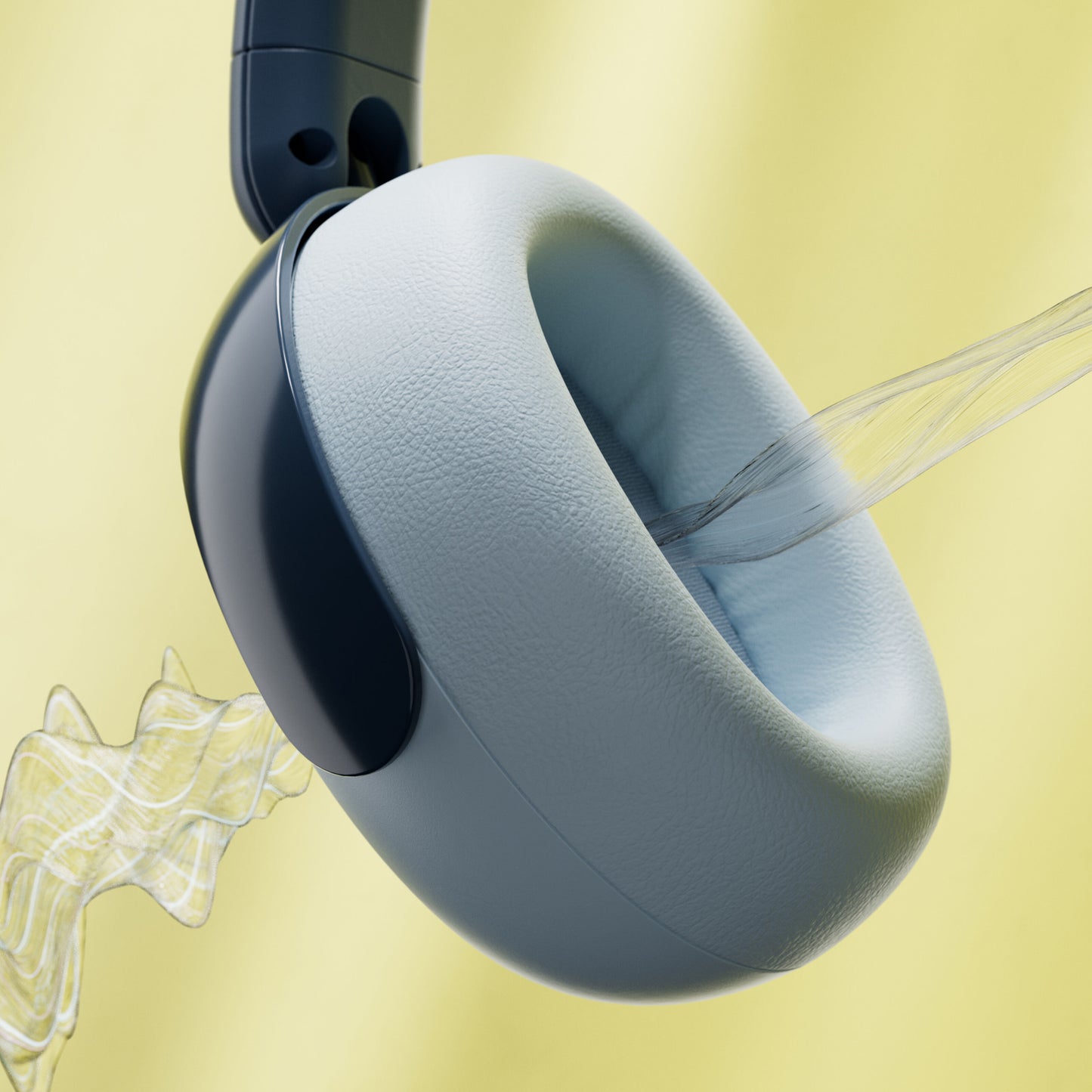 Philips 5000-serien trådløse over-ear høretelefoner til børn blå, volumenbegrænset, nærbillede af polstret ørekop.