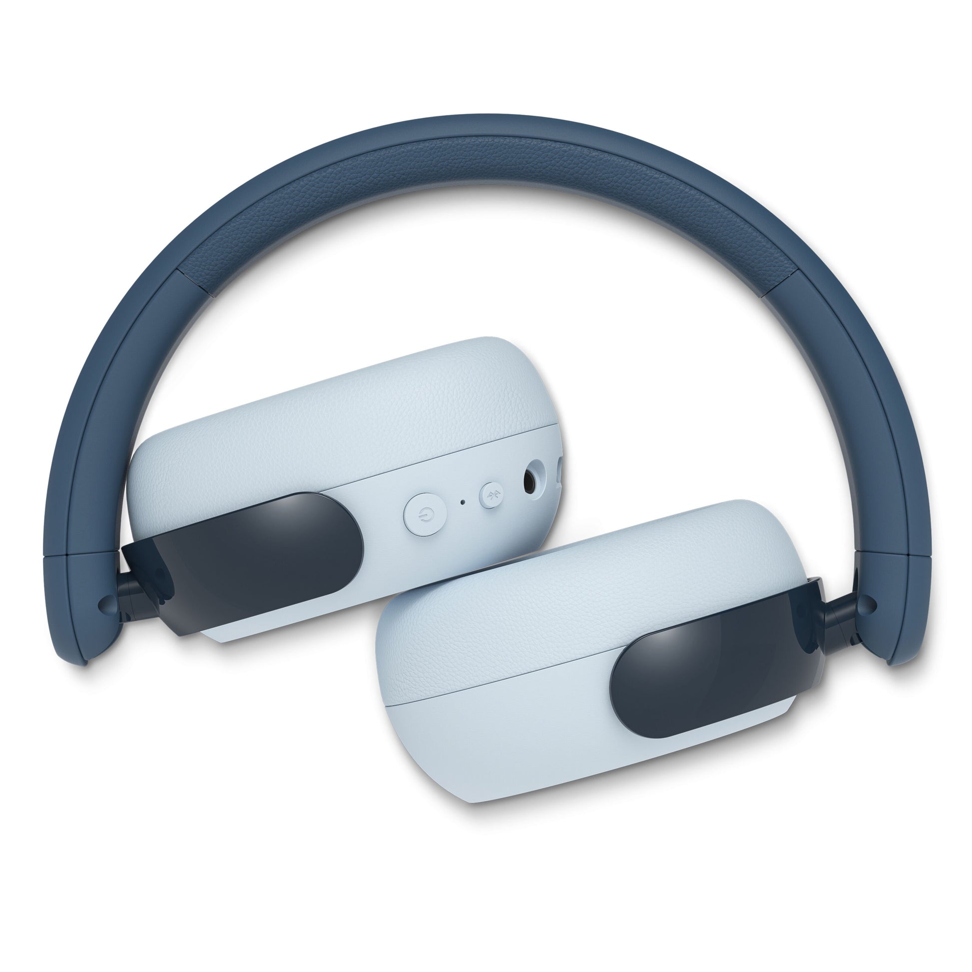Philips 5000-serien trådløse over-ear børnehøretelefoner blå med adaptiv støjreduktion, lyseblå ørekopper, sort detalje.