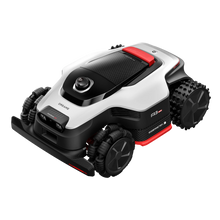 Dreame A3 AWD 1000 robotplæneklipper, 3D LiDAR-navigation, firehjulstræk, hvid/sort med røde detaljer, store hjul.