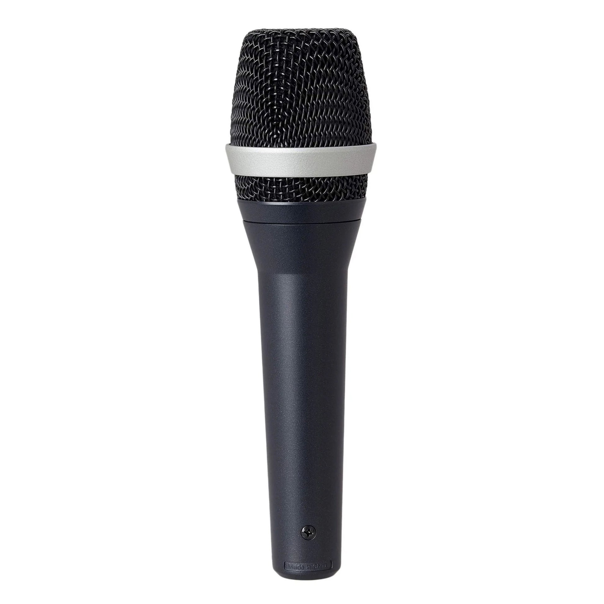 AKG D5 sort dynamisk sangmikrofon med superkardioid karakteristik, meshgrill og sølvbånd ved toppen.