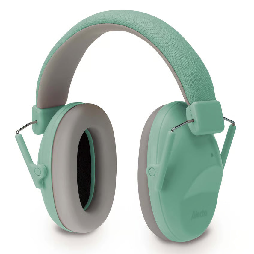 ALECTO BV73 over-ear-høreværn til børn i mintgrøn/grå, støjdæmpende, polstret hovedbøjle og justerbare ørekopper.