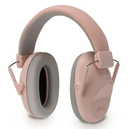 Alecto BV73PK børne høreværn, over-ear, lyserosa ydre, grå polstrede puder og justerbar bøjle.