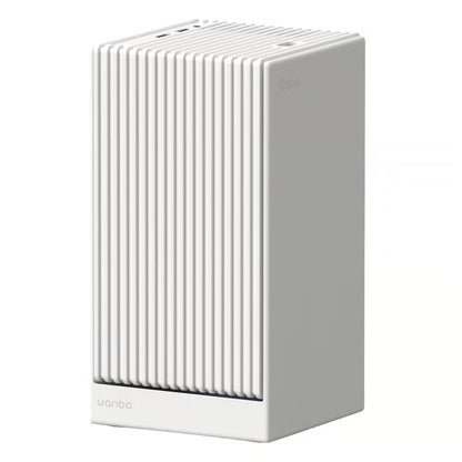 WANBO Cube 2 Pro smartprojektor, hvid, rektangulær med lodrette riller foran og på siderne, Full HD, Android TV 11.