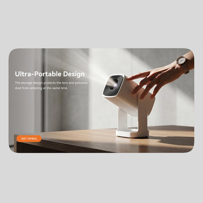 Wanbo bærbar projektor med Android TV og 360° gimbalstativ