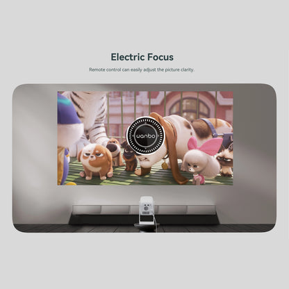 Wanbo bærbar projektor med Android TV og 360° gimbalstativ