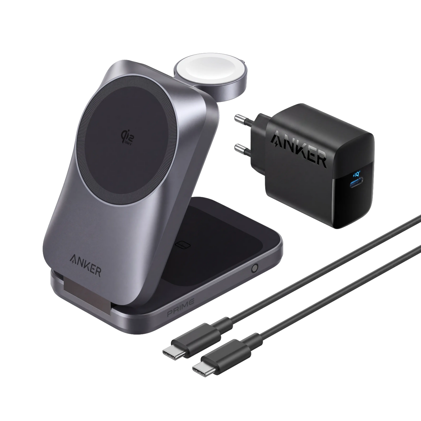 Anker Prime Foldable 3-i-1 MagGo-oplader, Sort